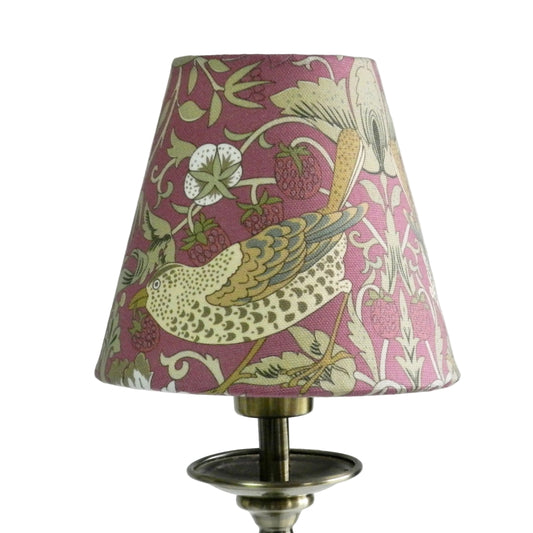 William Morris Strawberry Thief Clip-On Candle Clip Shade.  HandmadeMagenta Design. Chandelier Shade