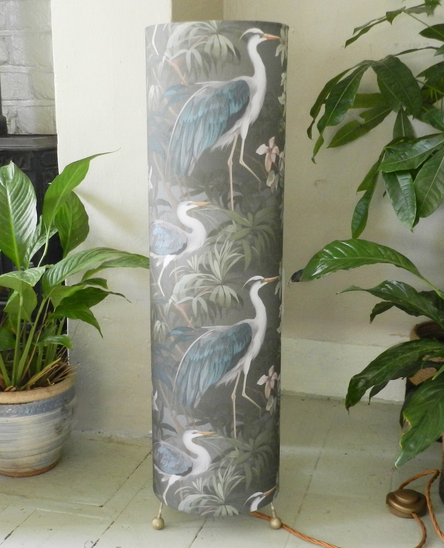 Handmade Tall  Floor Lamp.  Heron Garden Design. Statement Piece Ambient Lighting