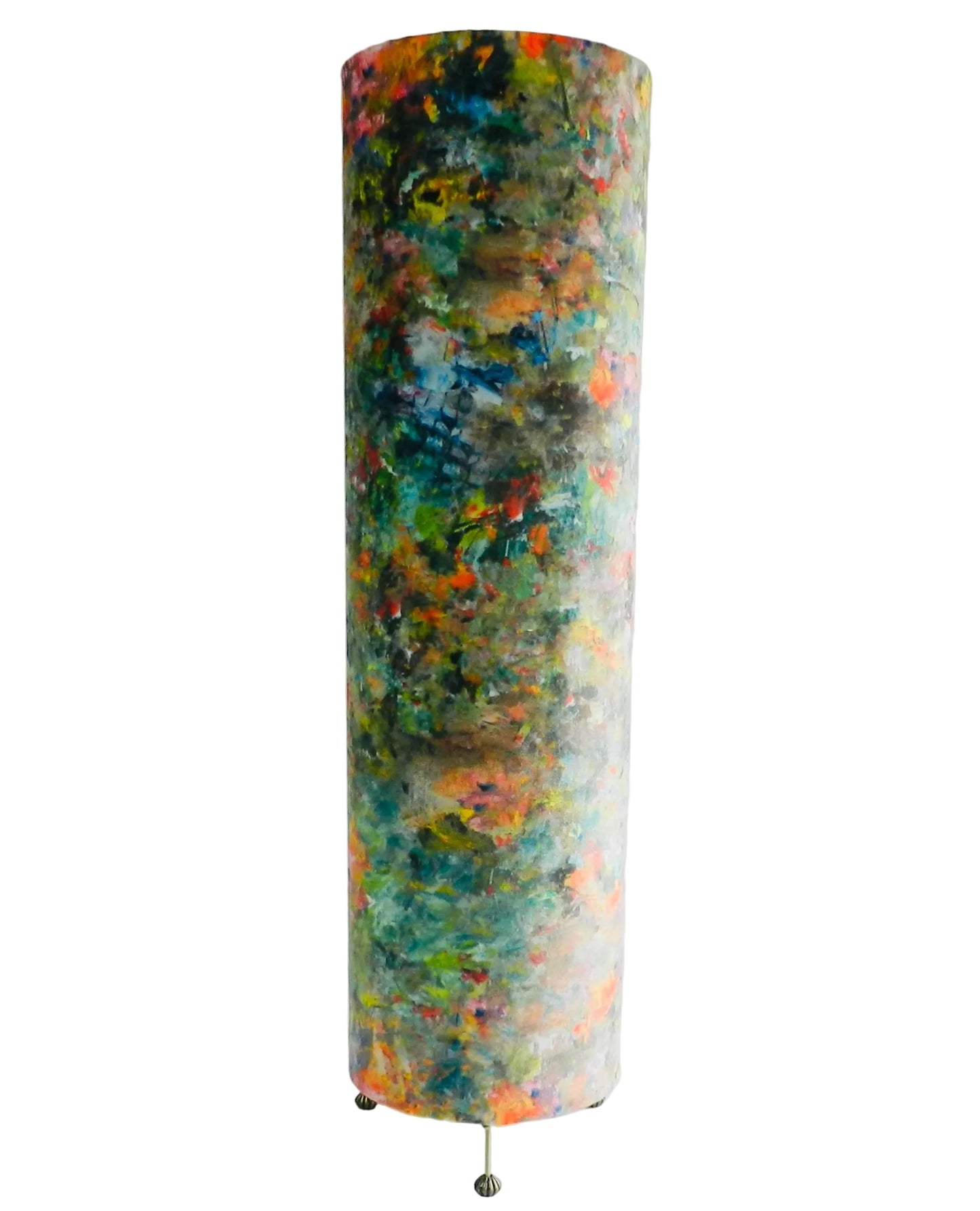 Handmade Tall Velvet Floor Lamp.  Renoir Impressionist Design