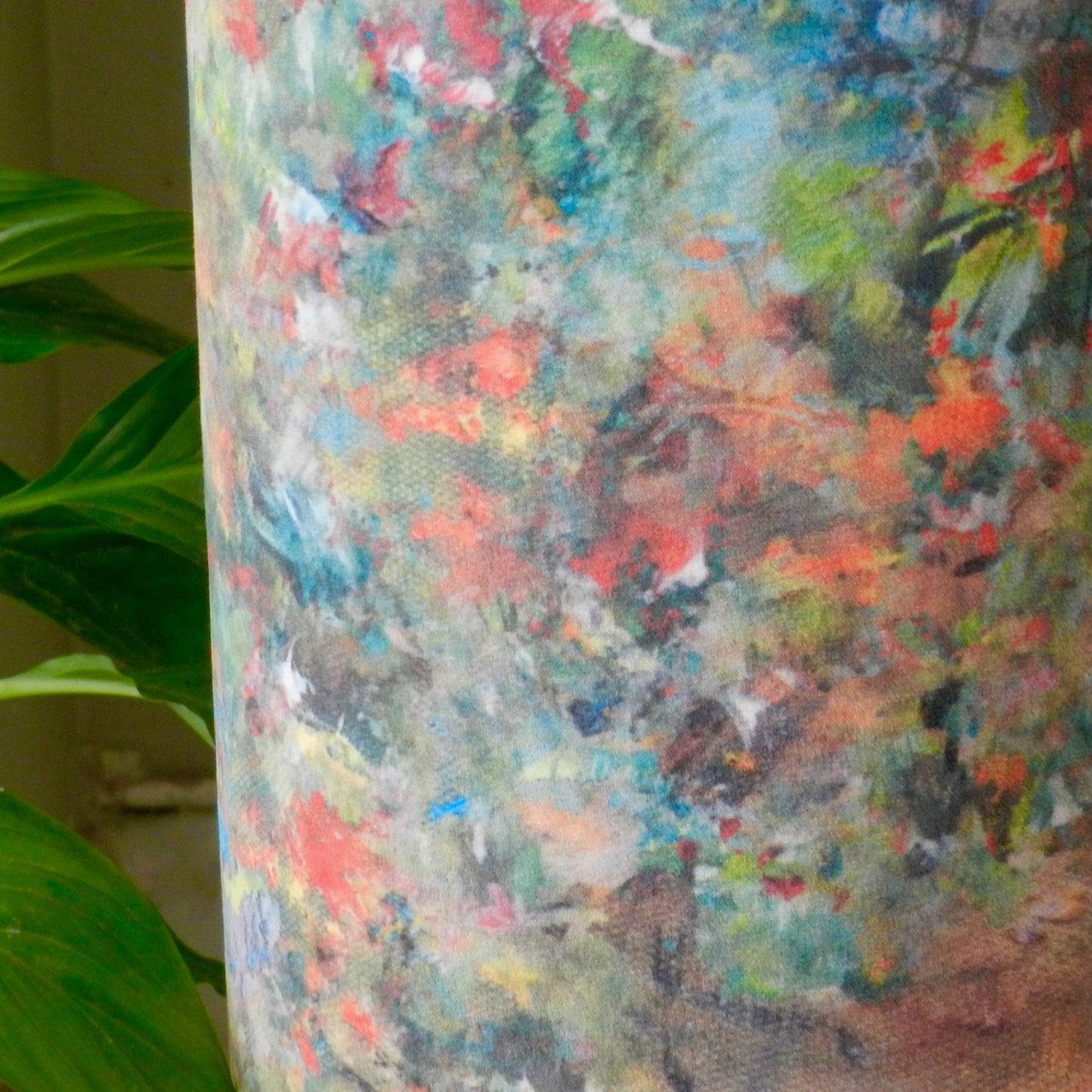 Handmade Tall Velvet Floor Lamp.  Renoir Impressionist Design