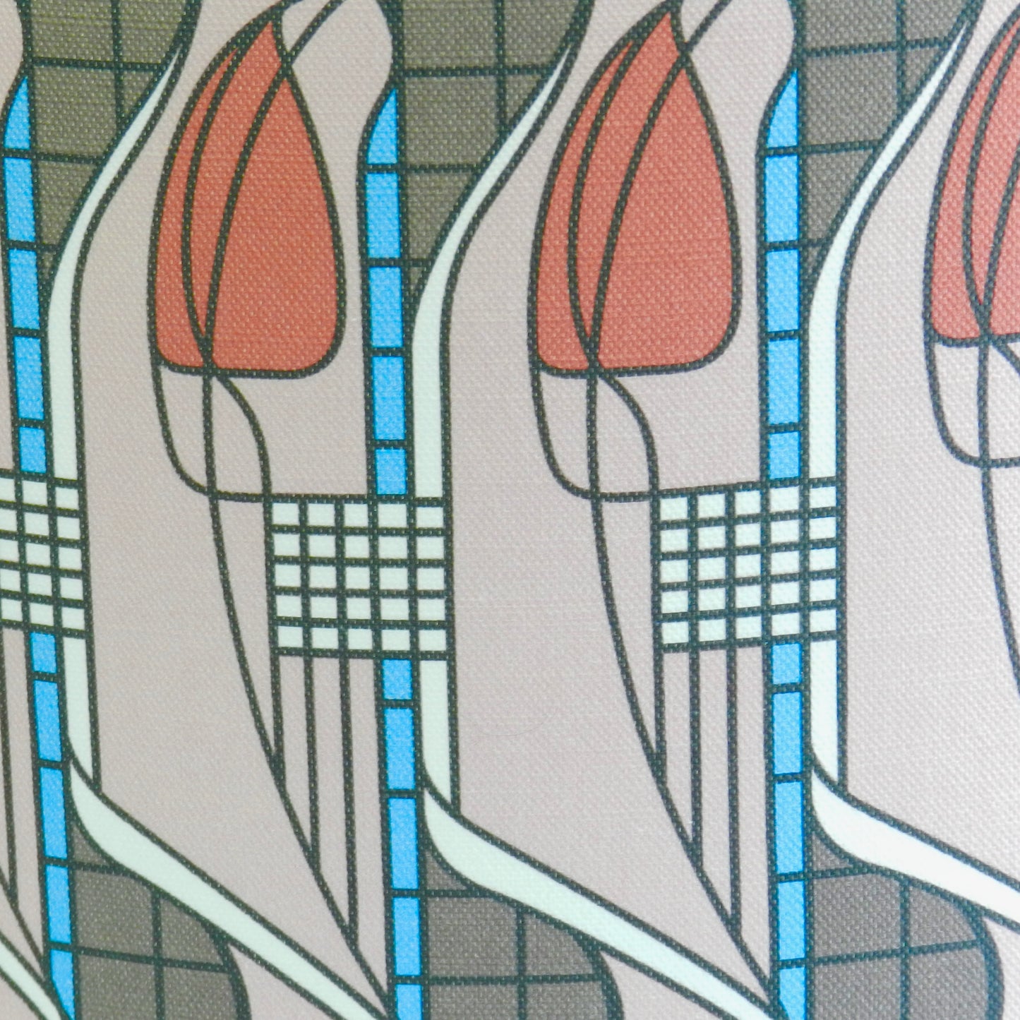 Handmade Charles Rennie Mackintosh Pink Tulip and Lattice Drum Lampshade