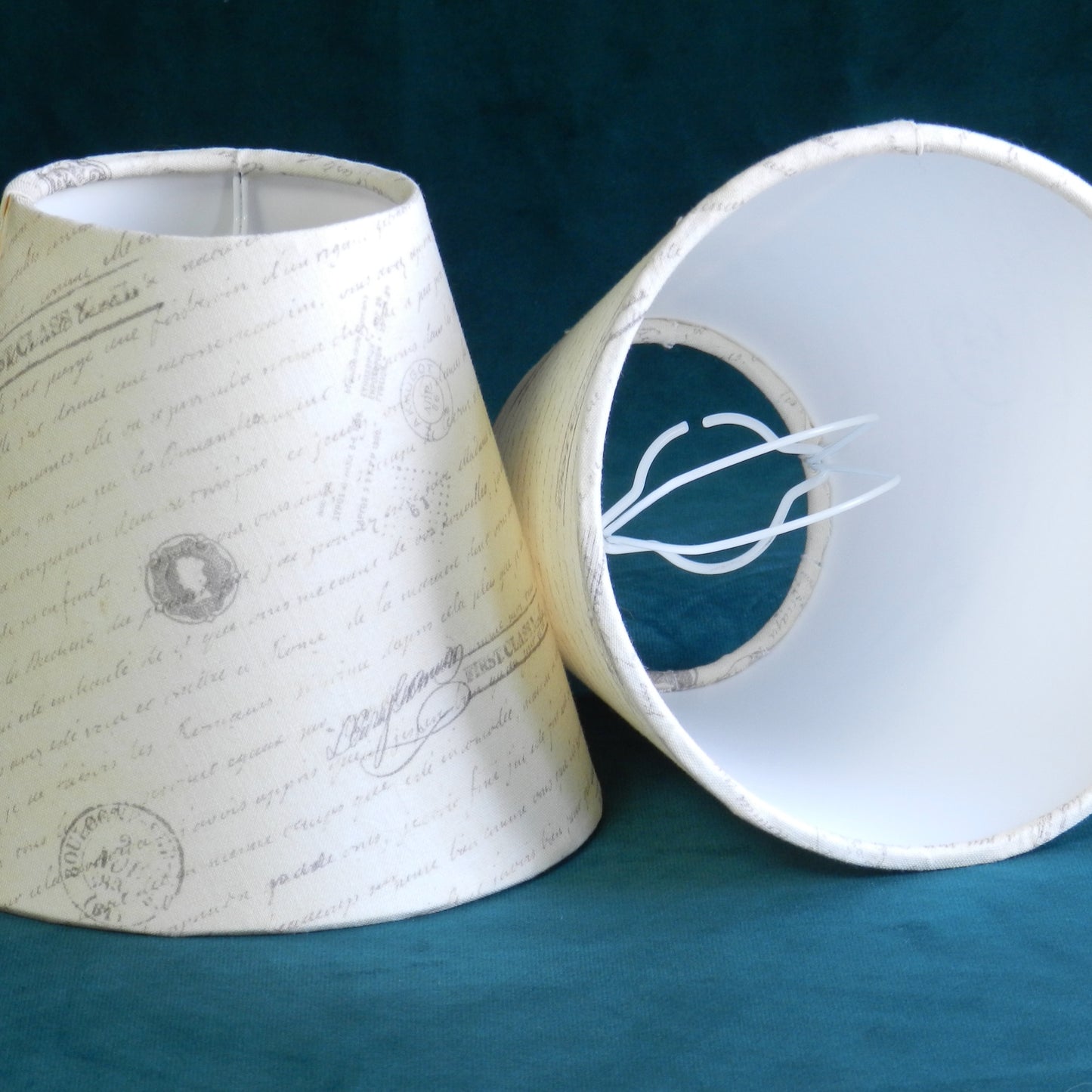 Handmade Text Print Candle Clip Shade. Clip-On for Wall Lights or Chandelier