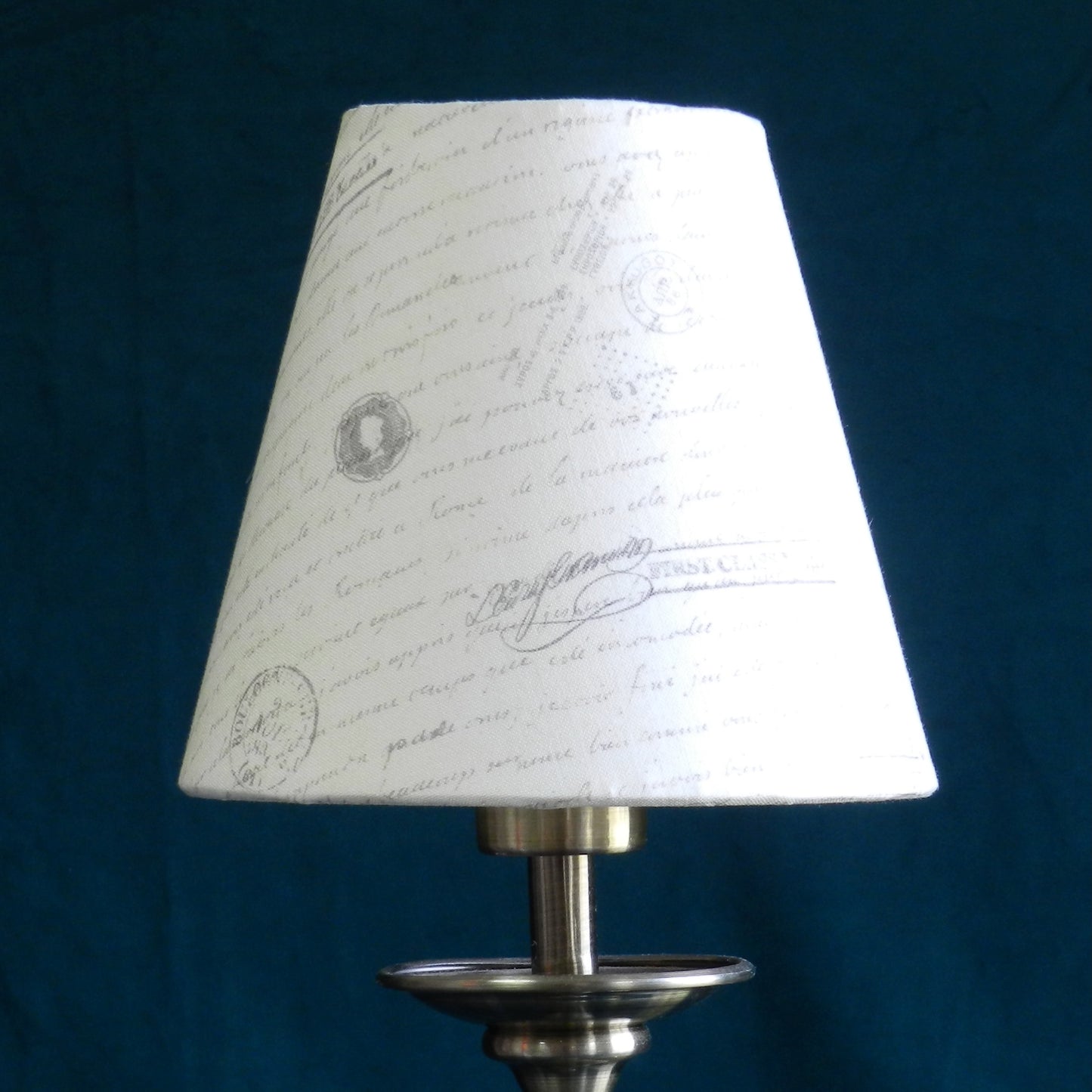 Handmade Text Print Candle Clip Shade. Clip-On for Wall Lights or Chandelier