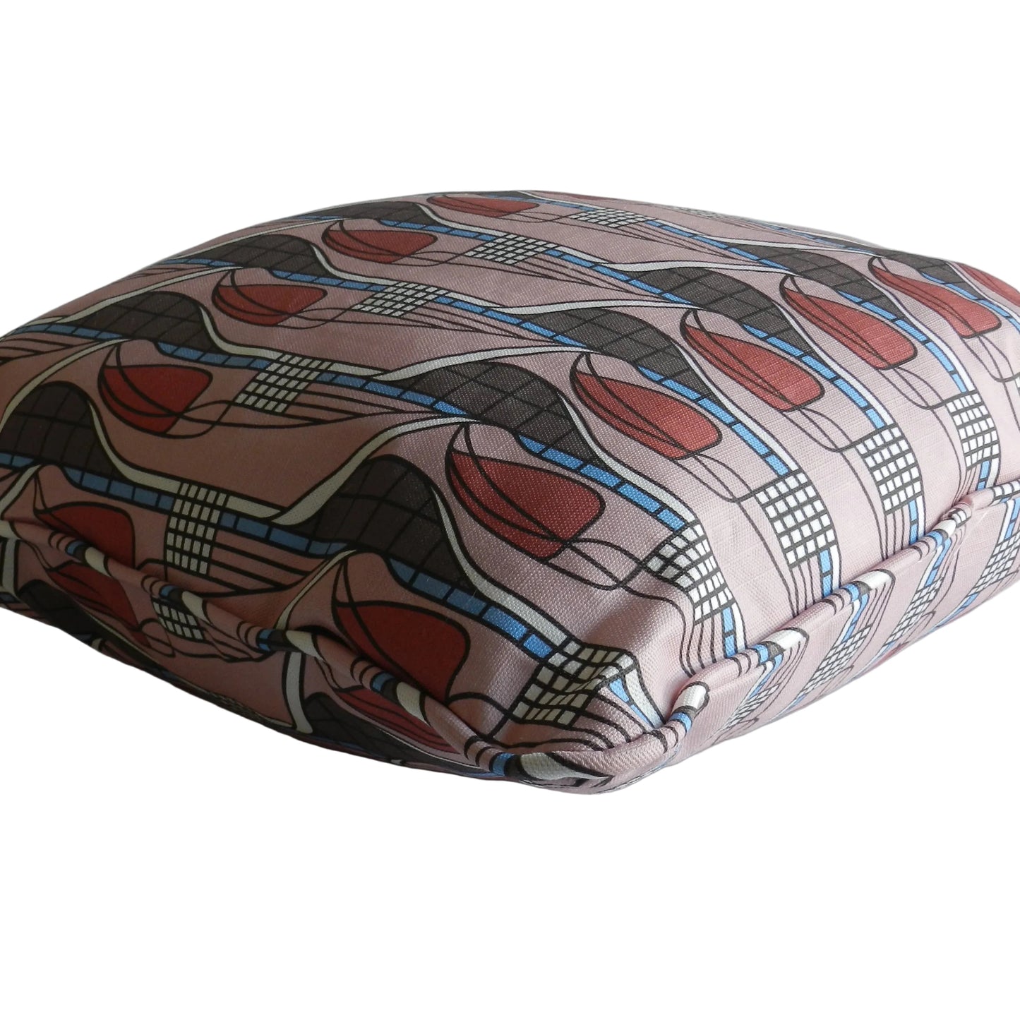 Handmade Charles Rennie Mackintosh Pink Tulip and Lattice Cushion/Throw Pillow