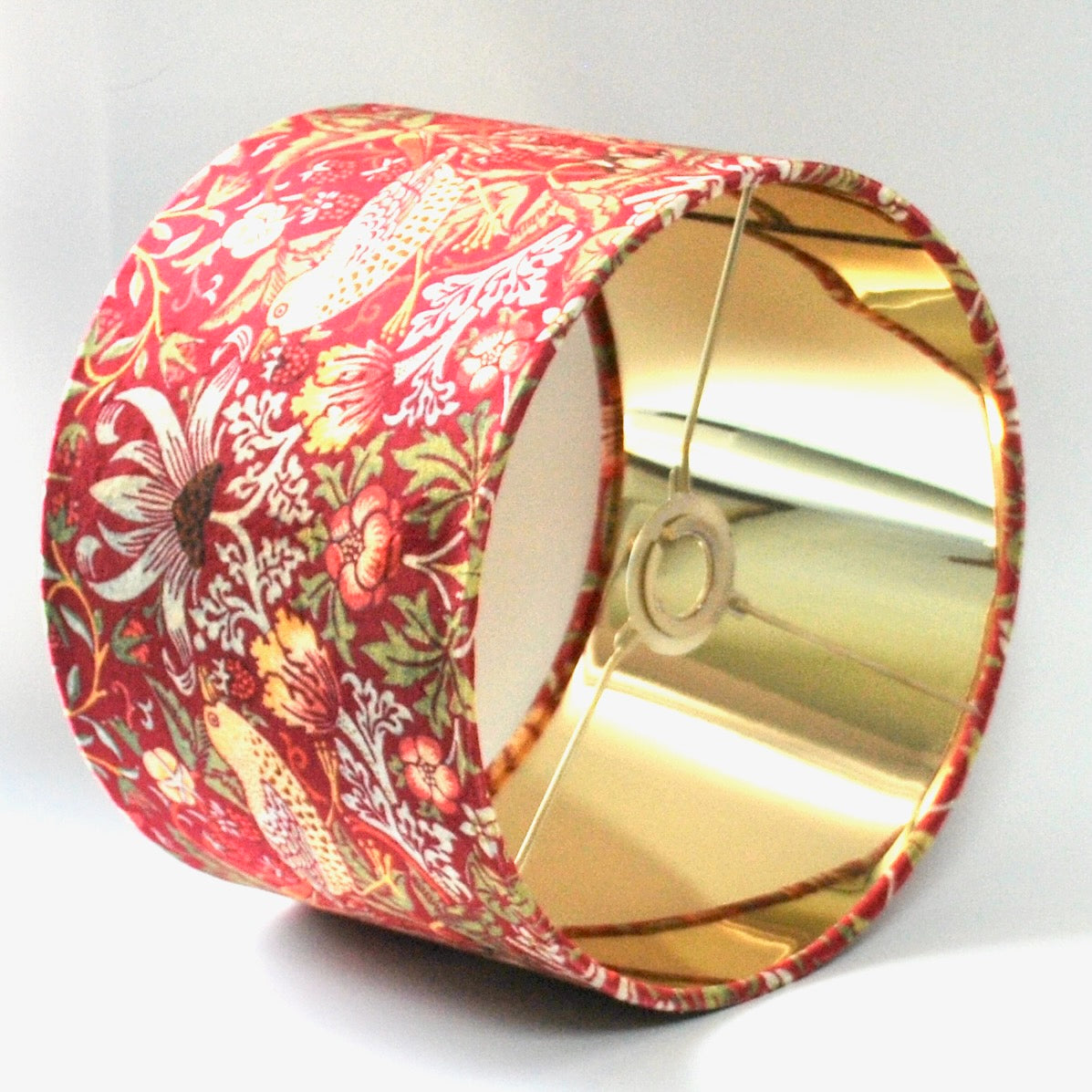 Handmade Velvet Strawberry Thief Lampshade Red