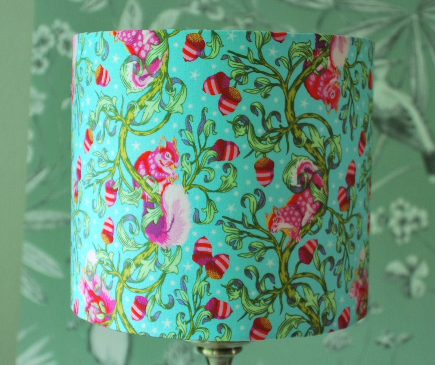 Handmade Squirrels Lampshade. Tula Pink
