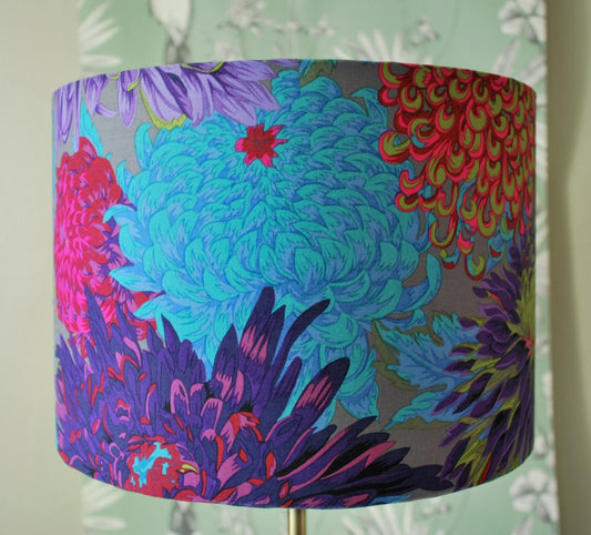 Handmade Antique Japanese Chrysanthemum Lampshade