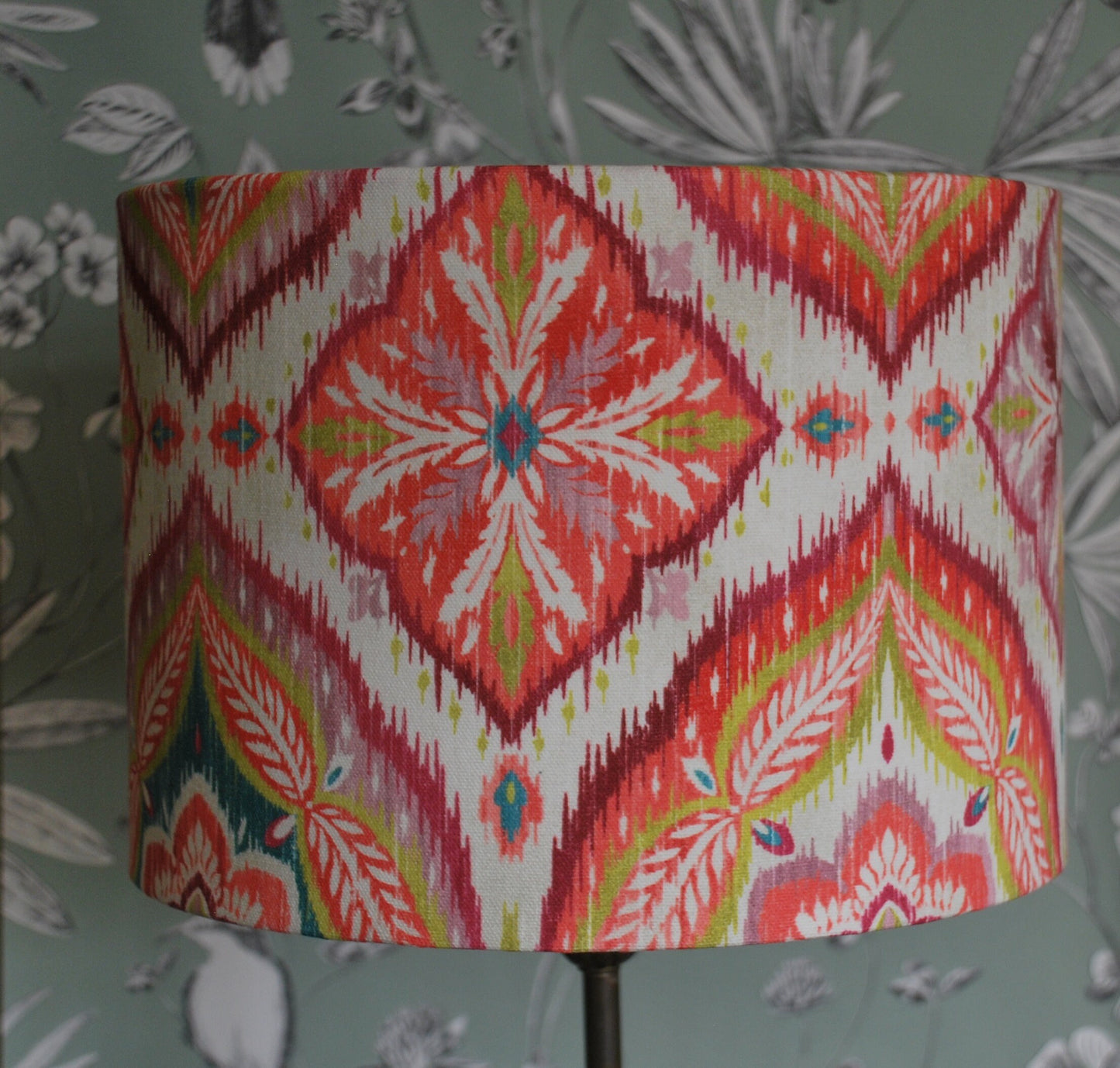 Handmade Ikat Design Lampshade Orange/Pink/Yellow