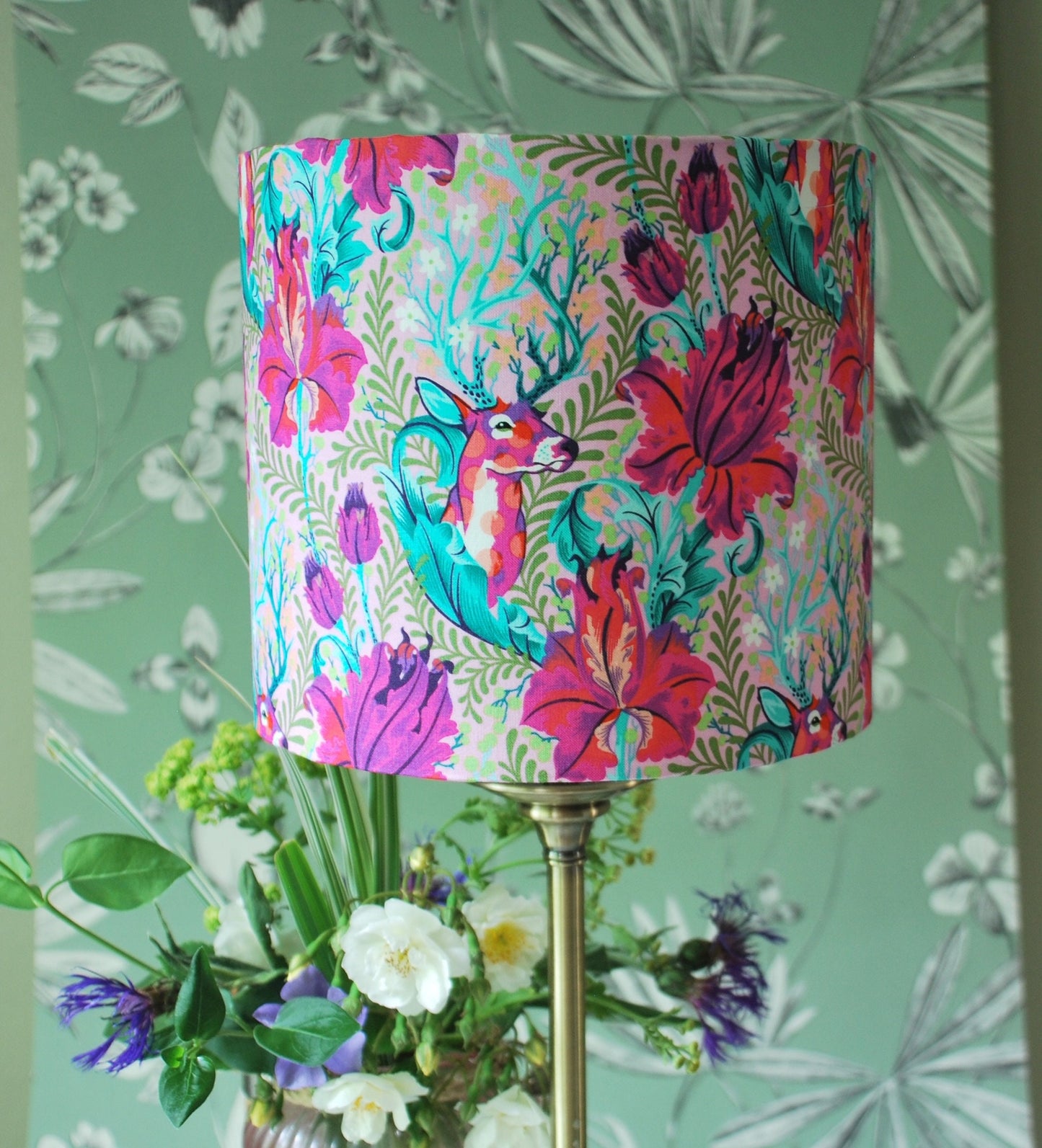 Handmade Whimsical Deer Lampshade  Tula Pink