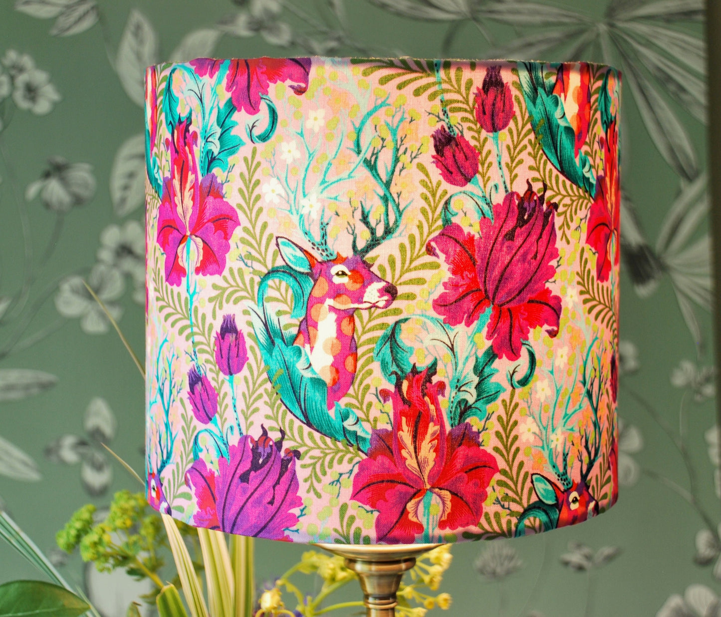 Handmade Whimsical Deer Lampshade  Tula Pink