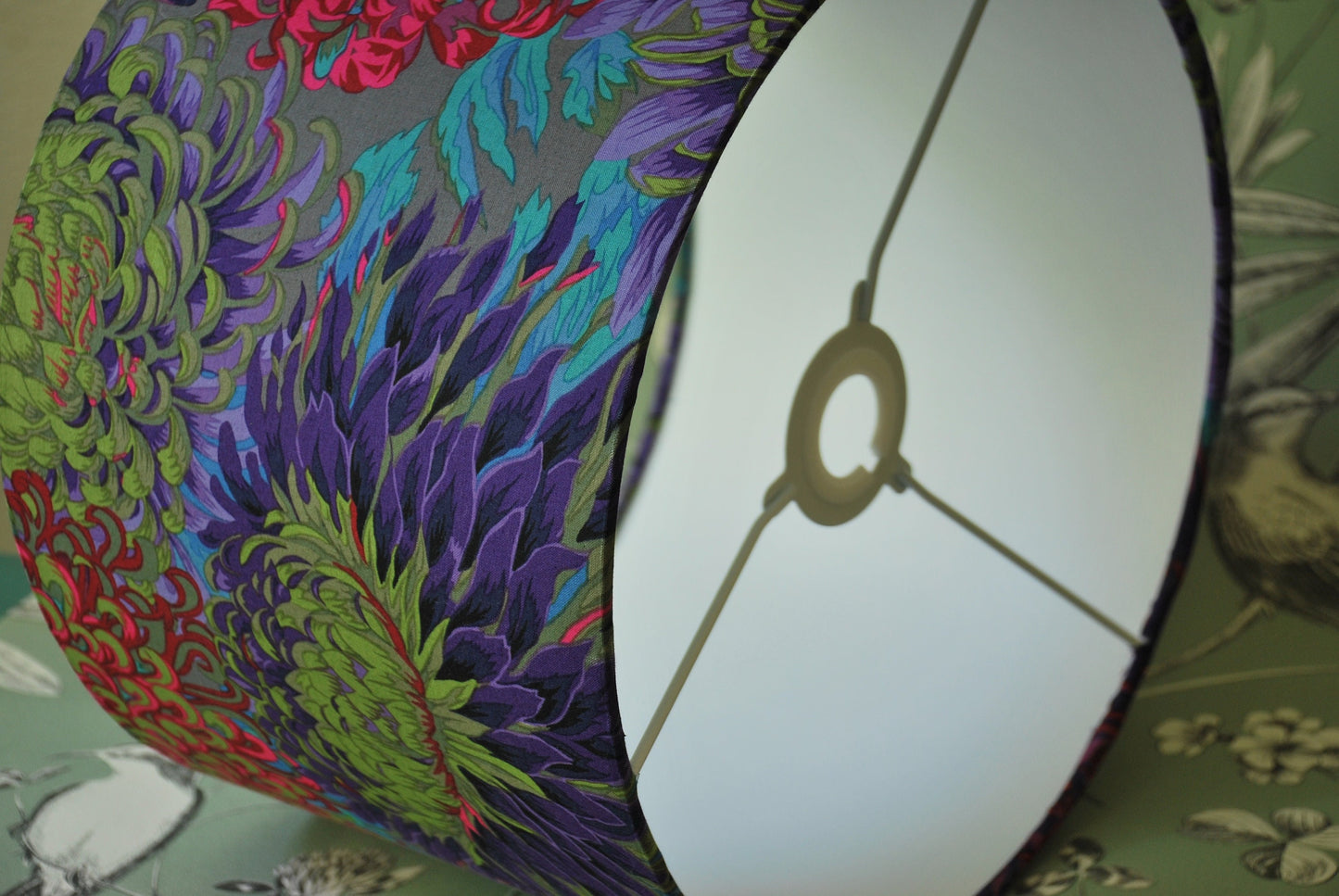 Handmade Antique Japanese Chrysanthemum Lampshade
