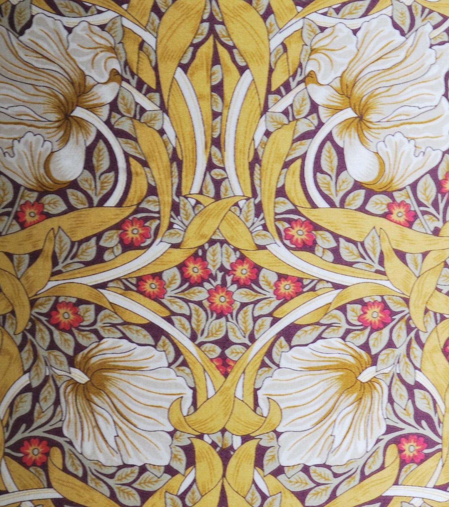 Handmade Mustard & Cream Floral Lampshade. William Morris