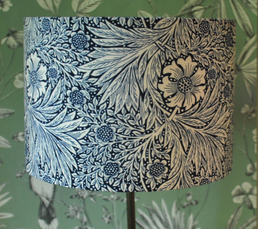 Handmade Navy and Cream William Morris Drum Lampshade