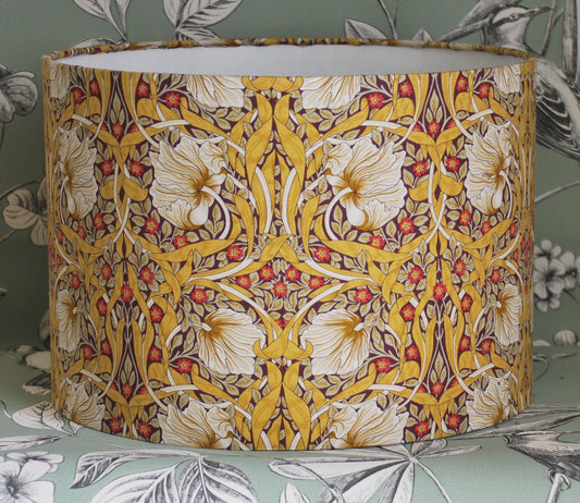 Handmade Mustard & Cream Floral Lampshade. William Morris
