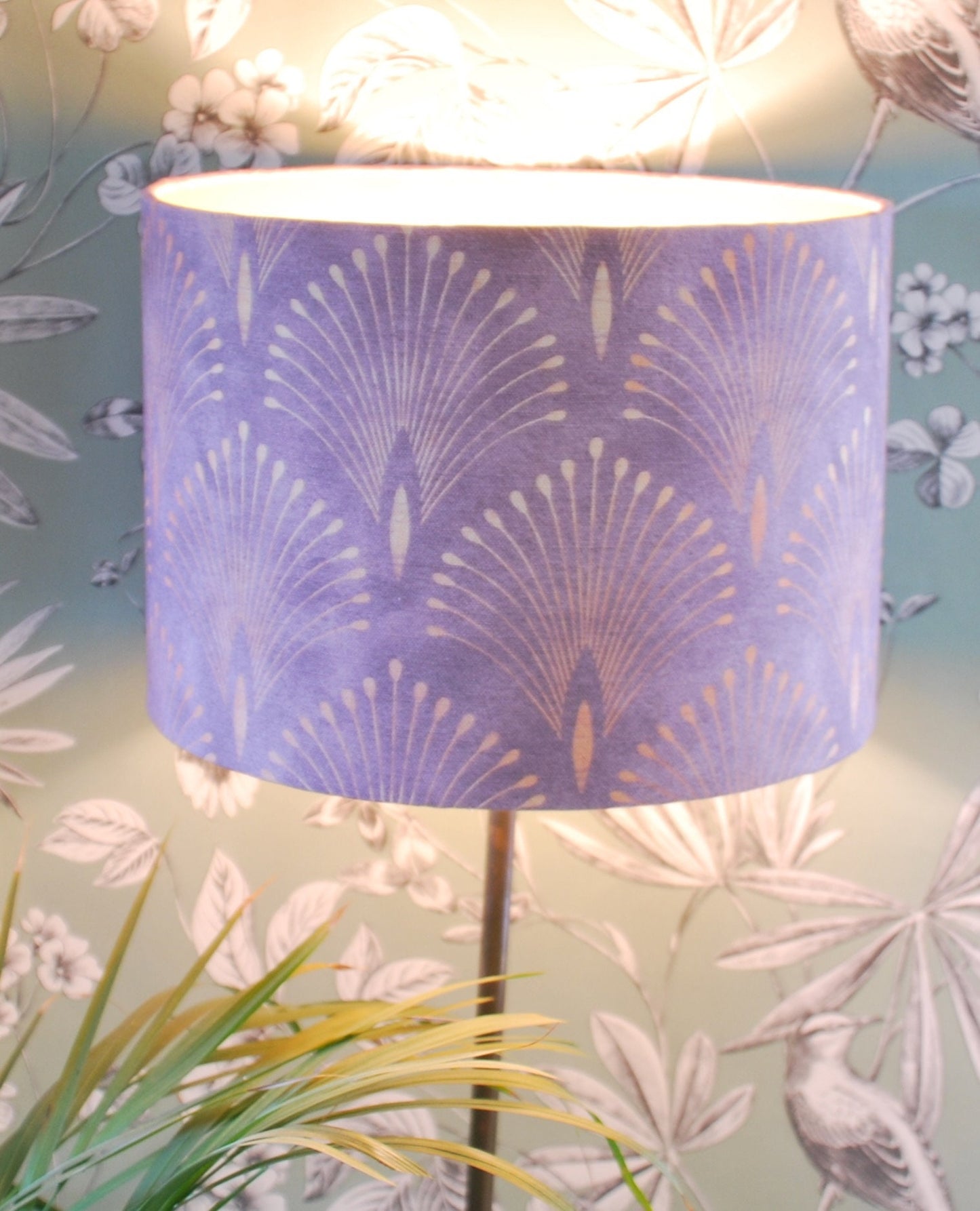 Handmade Art Deco Lampshade Amethyst & Gold