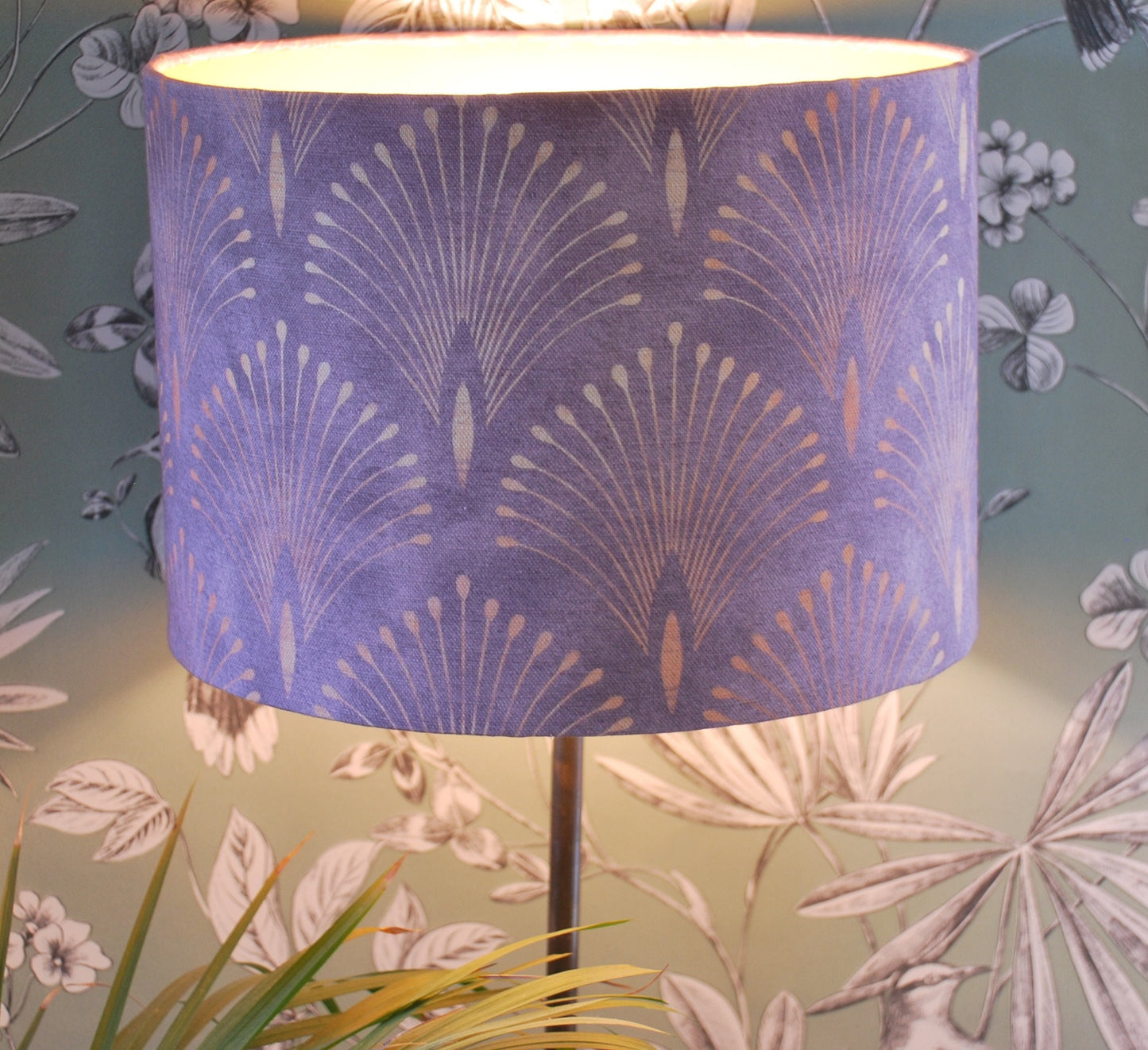 Handmade Art Deco Lampshade Amethyst & Gold