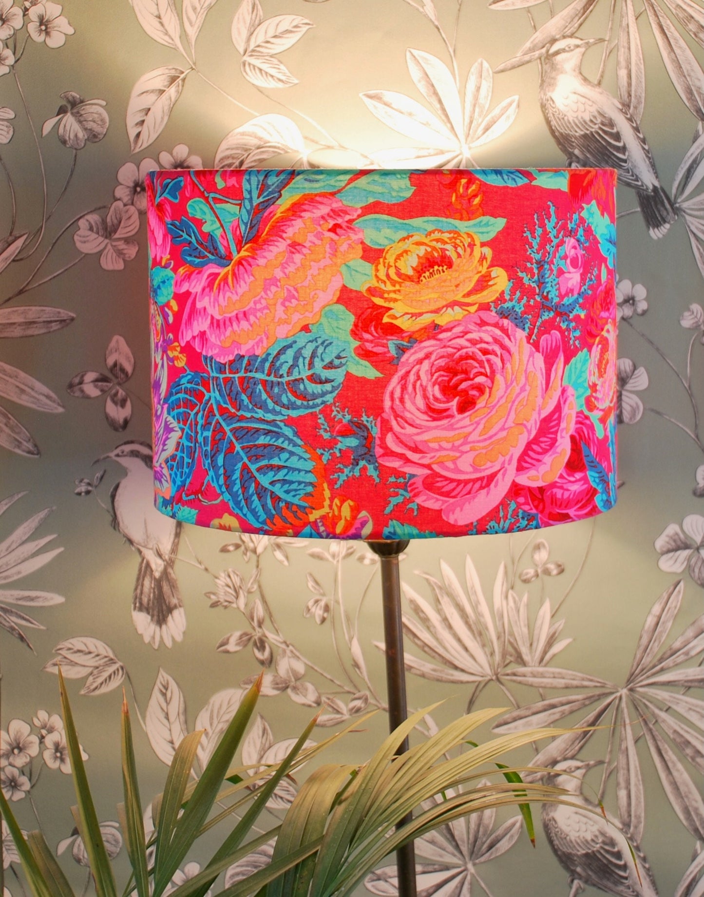 Handmade Red Floral Lampshade Kaffe Fassett Collective