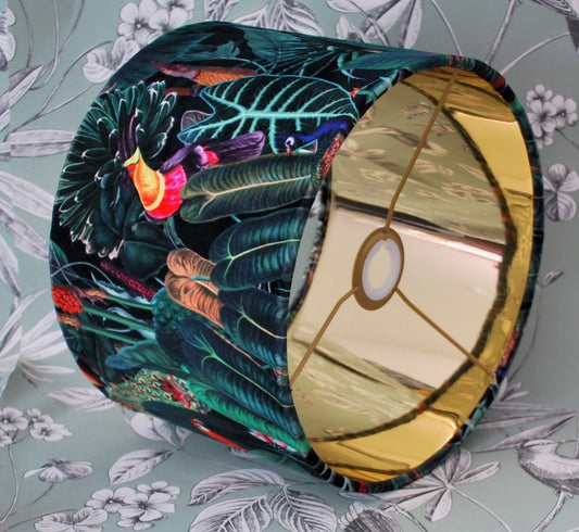 Handmade Velvet Lampshade Tropical Rainforest