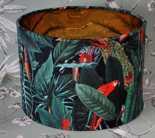 Handmade Velvet Lampshade Tropical Rainforest