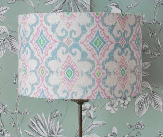 Handmade Ikat Design Lampshade Blue/Green/Cream/Pink