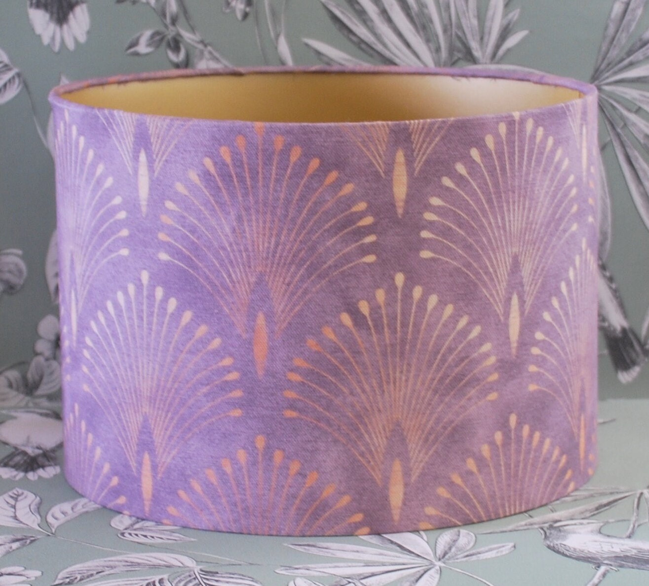 Handmade Art Deco Lampshade Amethyst & Gold