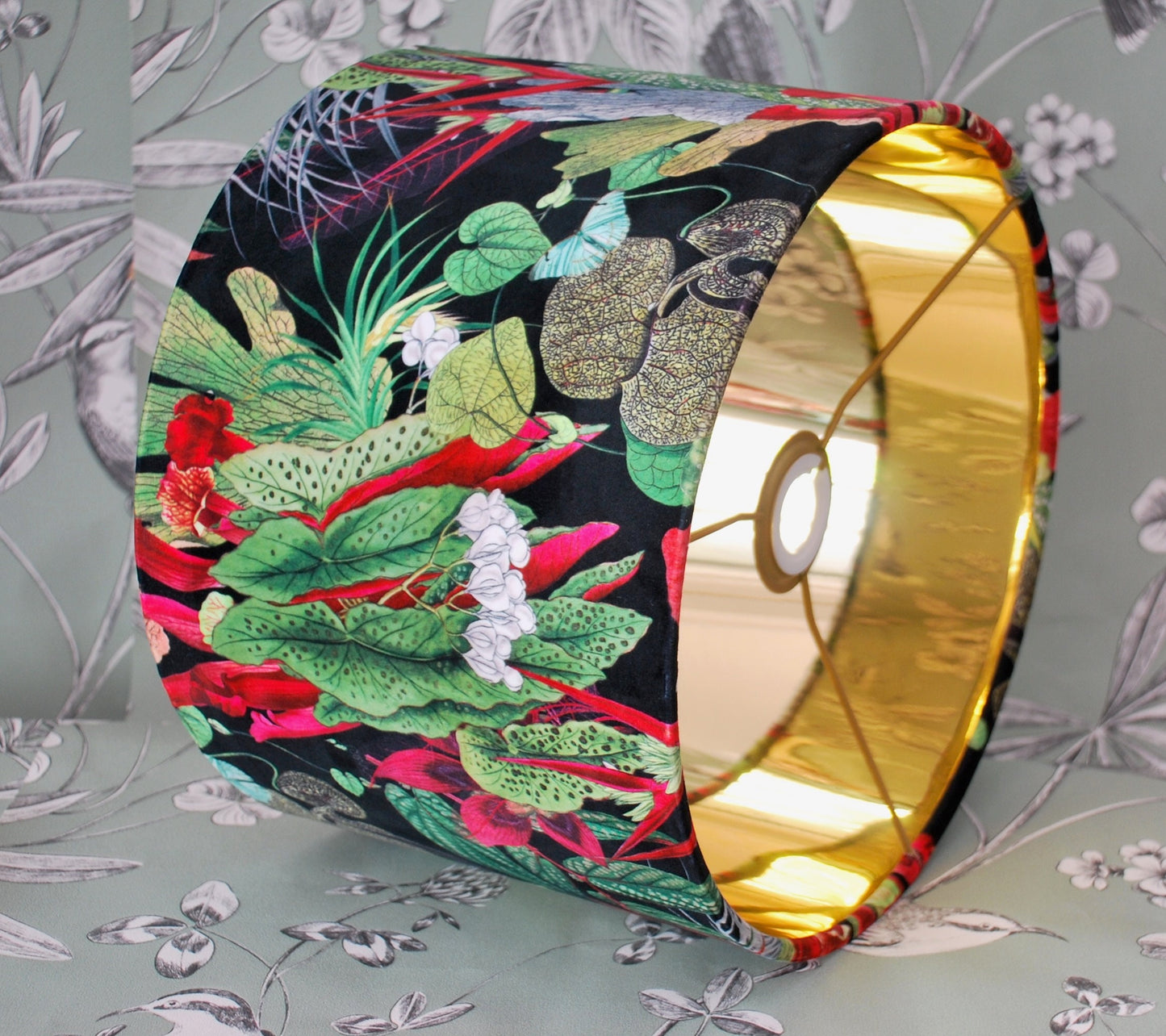 Handmade Velvet Botanical Lampshade