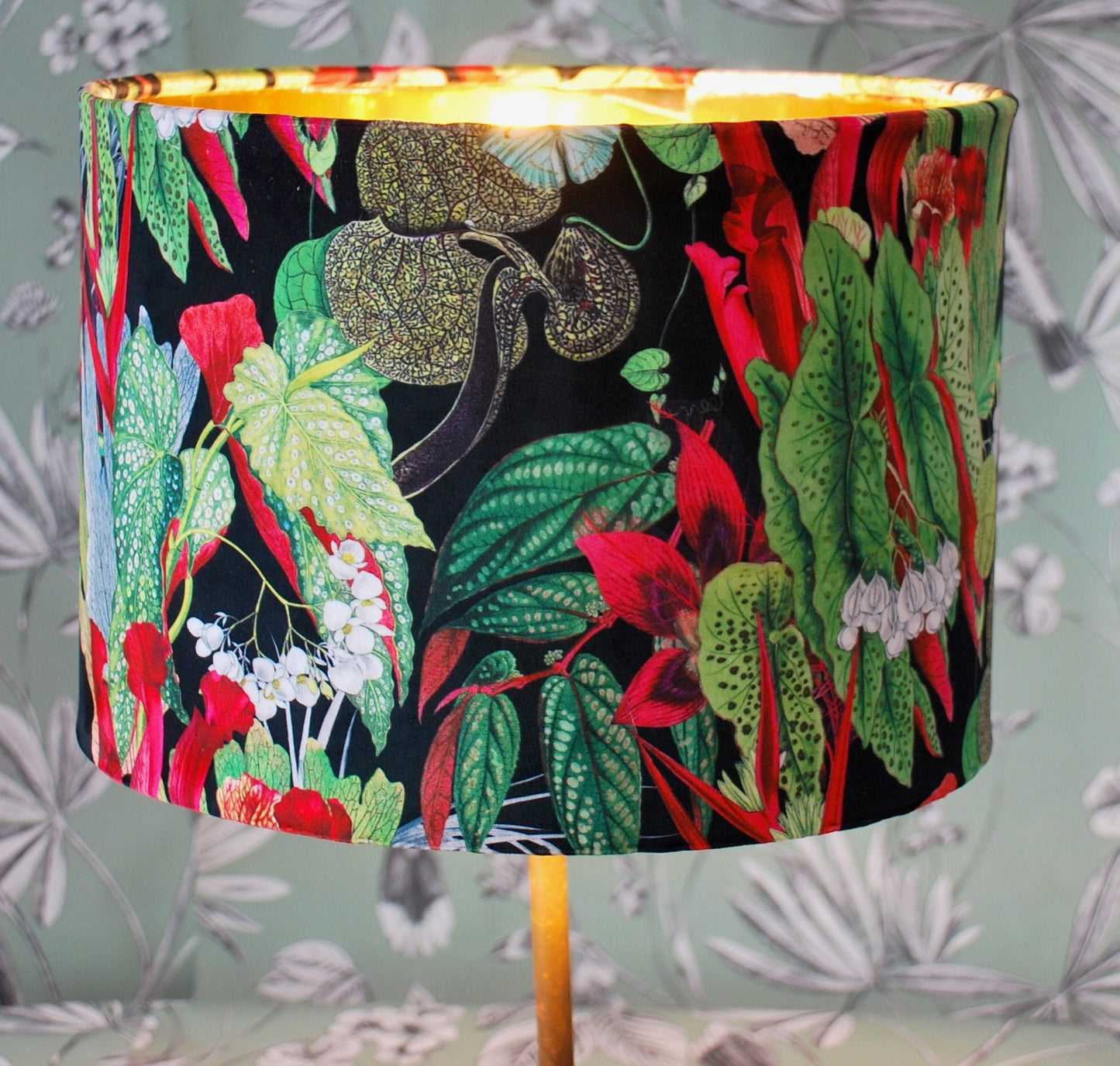 Handmade Velvet Botanical Lampshade