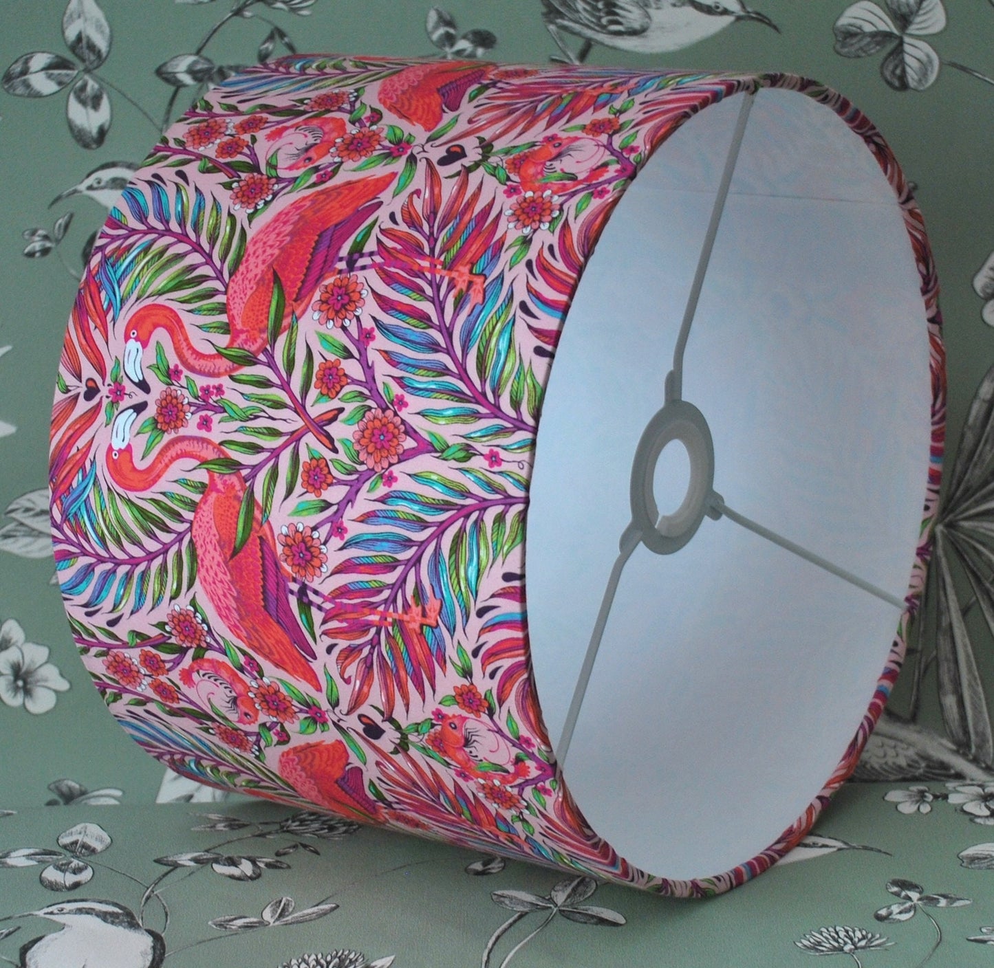 Handmade Pink Flamingo Lampshade. Tula Pink Daydreamer