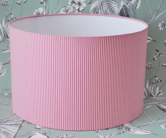 Handmade Pink & White Striped Lampshade