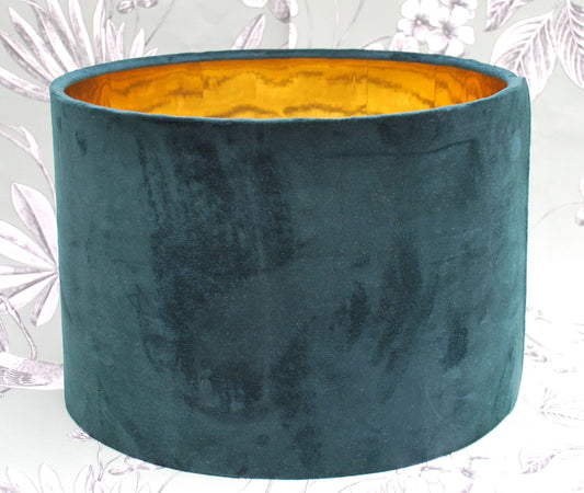 Handmade Deep Petrol Velvet Lampshade