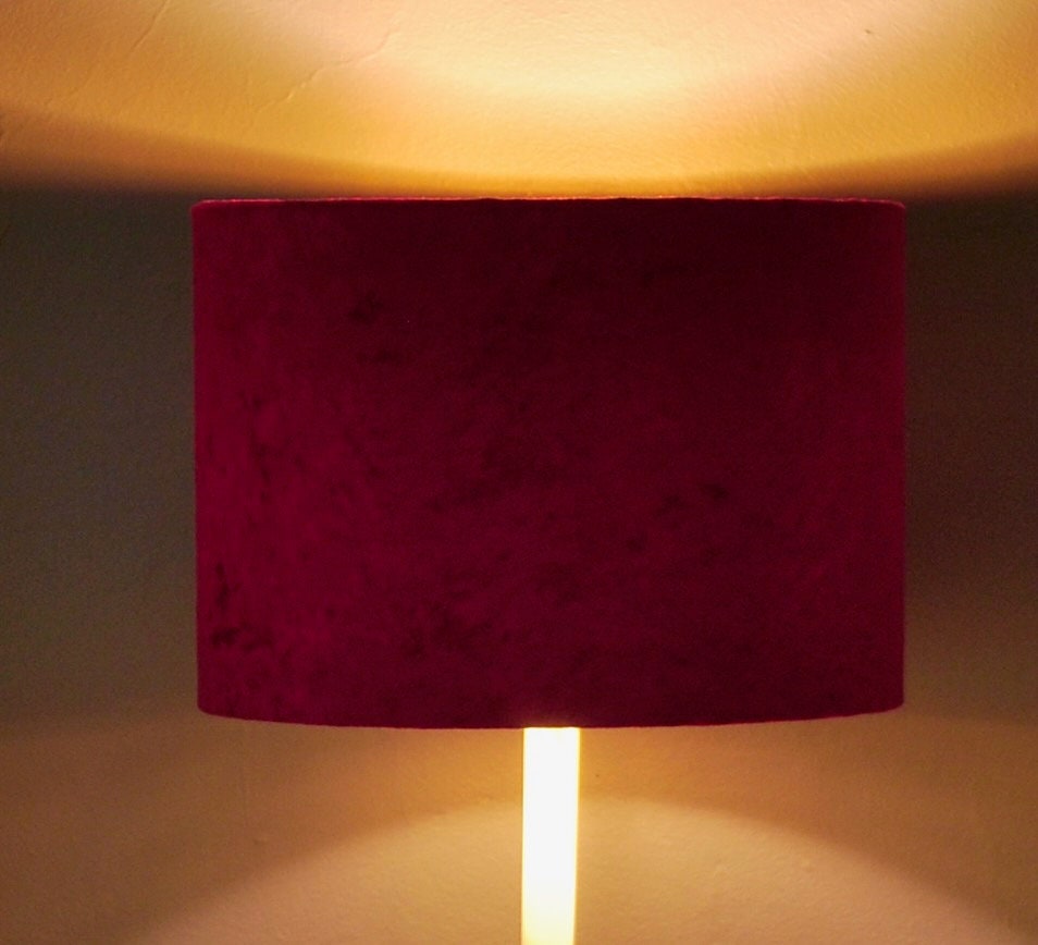 Hand made Magenta Crushed Velvet Lampshade