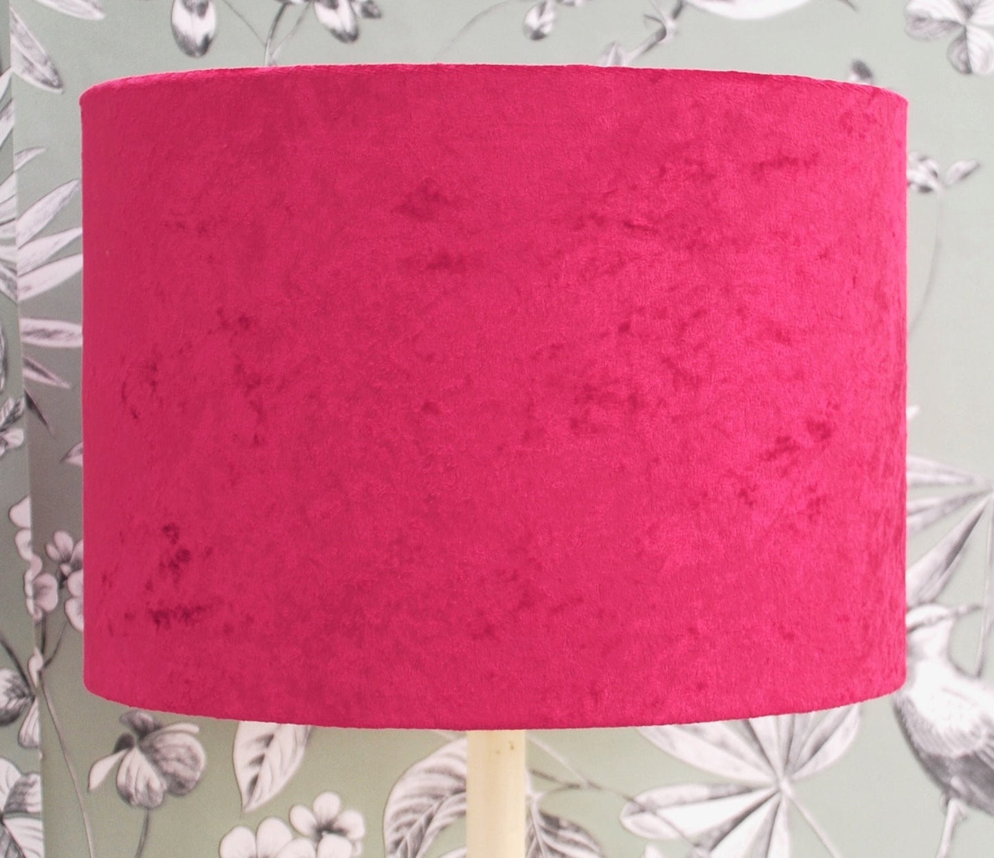 Hand made Magenta Crushed Velvet Lampshade