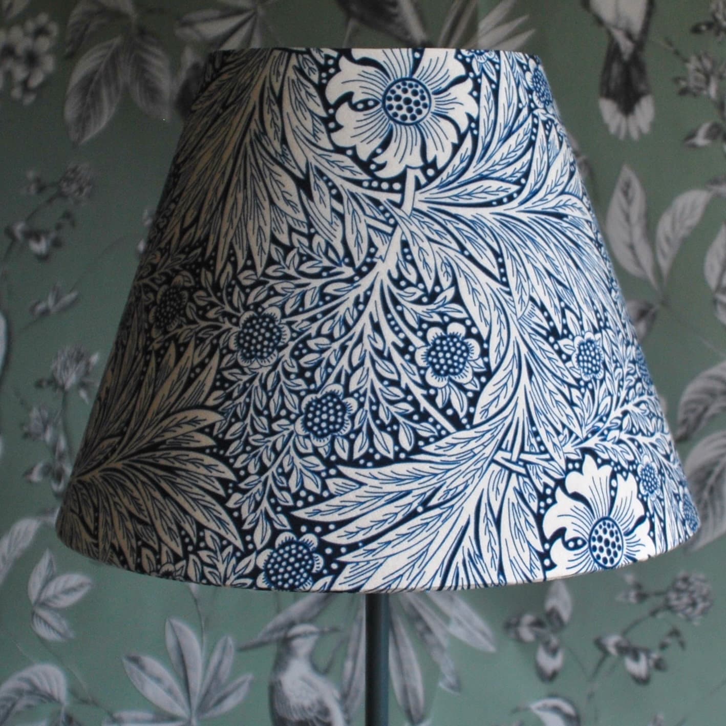Handmade Navy & Cream William Morris Tapered Lampshade