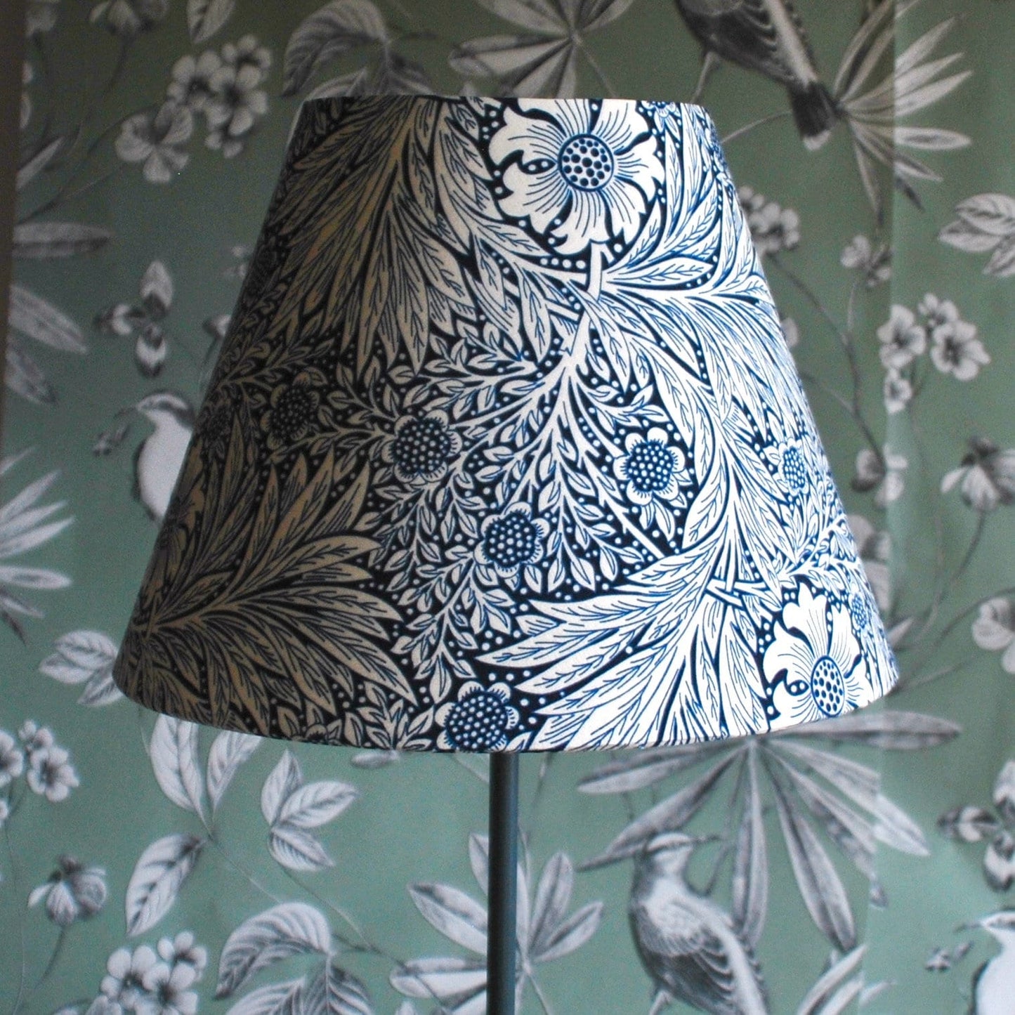 Handmade Navy & Cream William Morris Tapered Lampshade