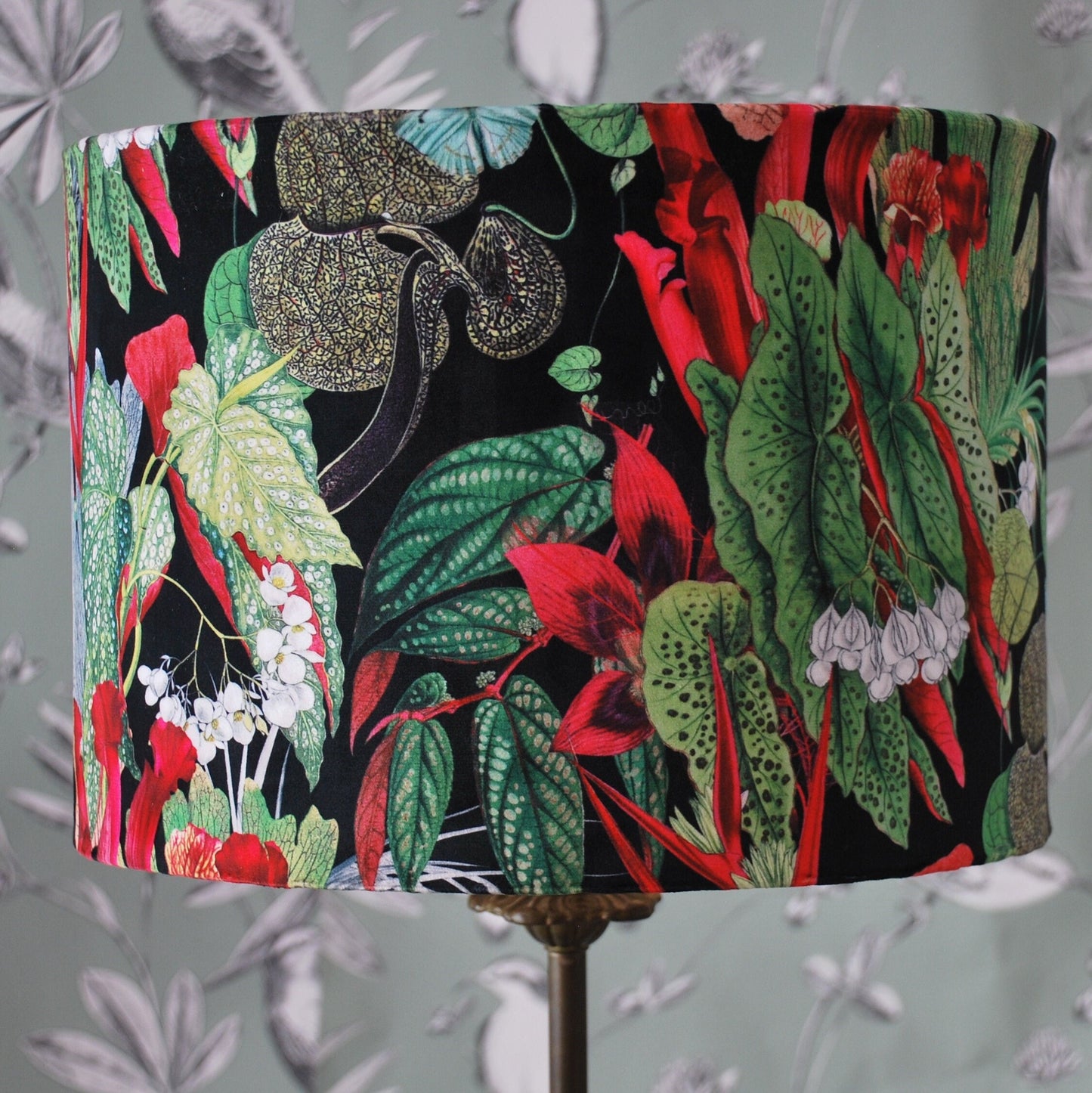 Handmade Velvet Botanical Lampshade