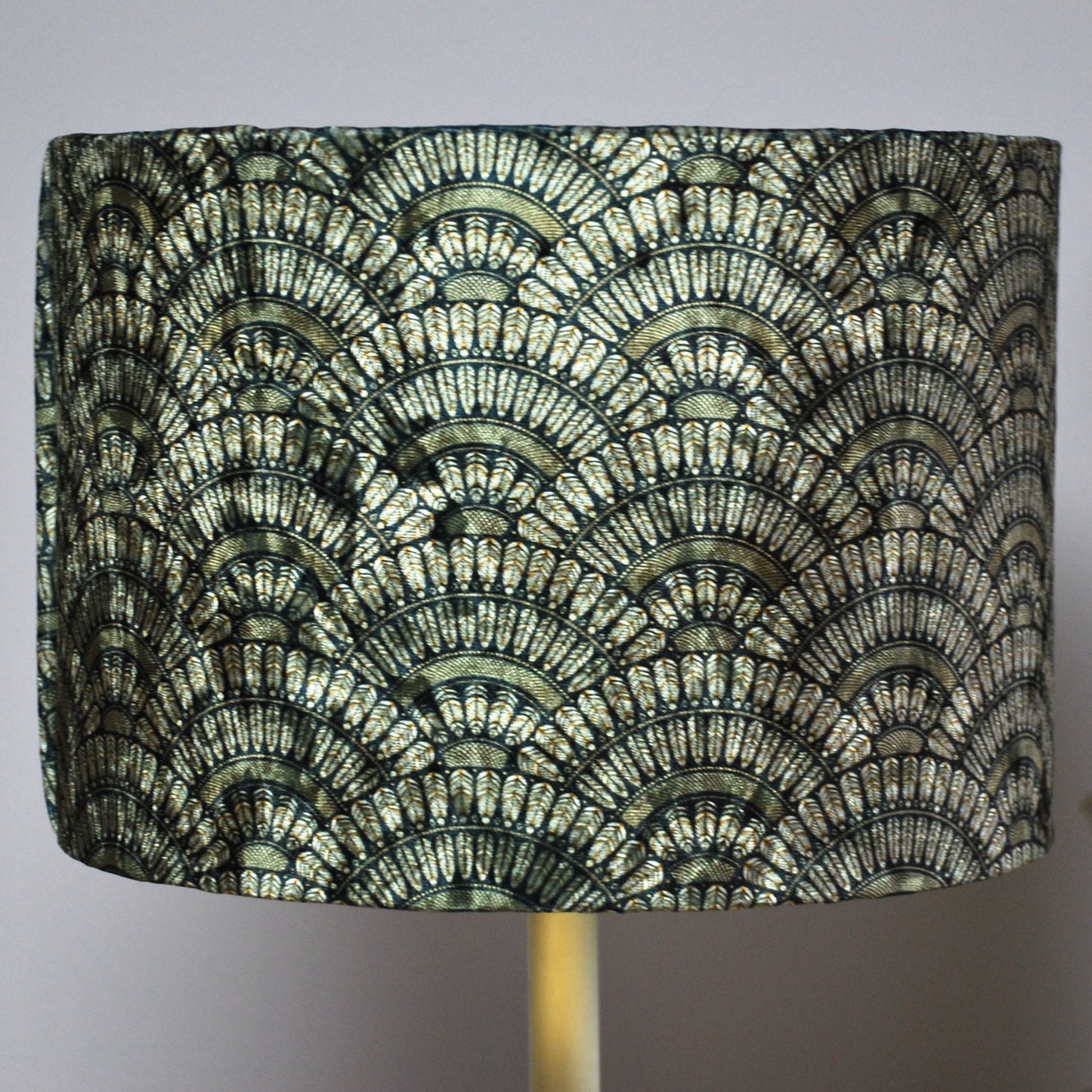 Handmade Velvet Art Deco Lampshade Green and Gold