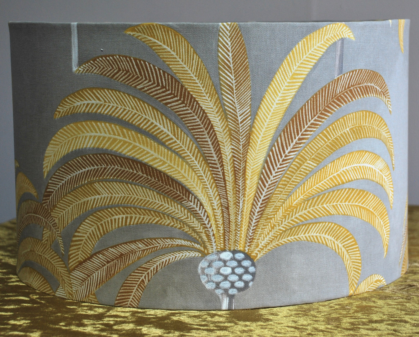 Handmade Art Deco Mustard & Grey Lampshade