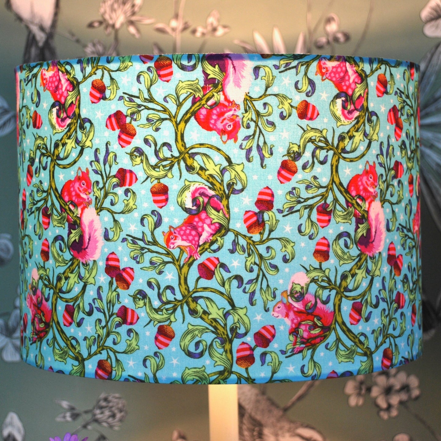 Handmade Squirrels Lampshade. Tula Pink