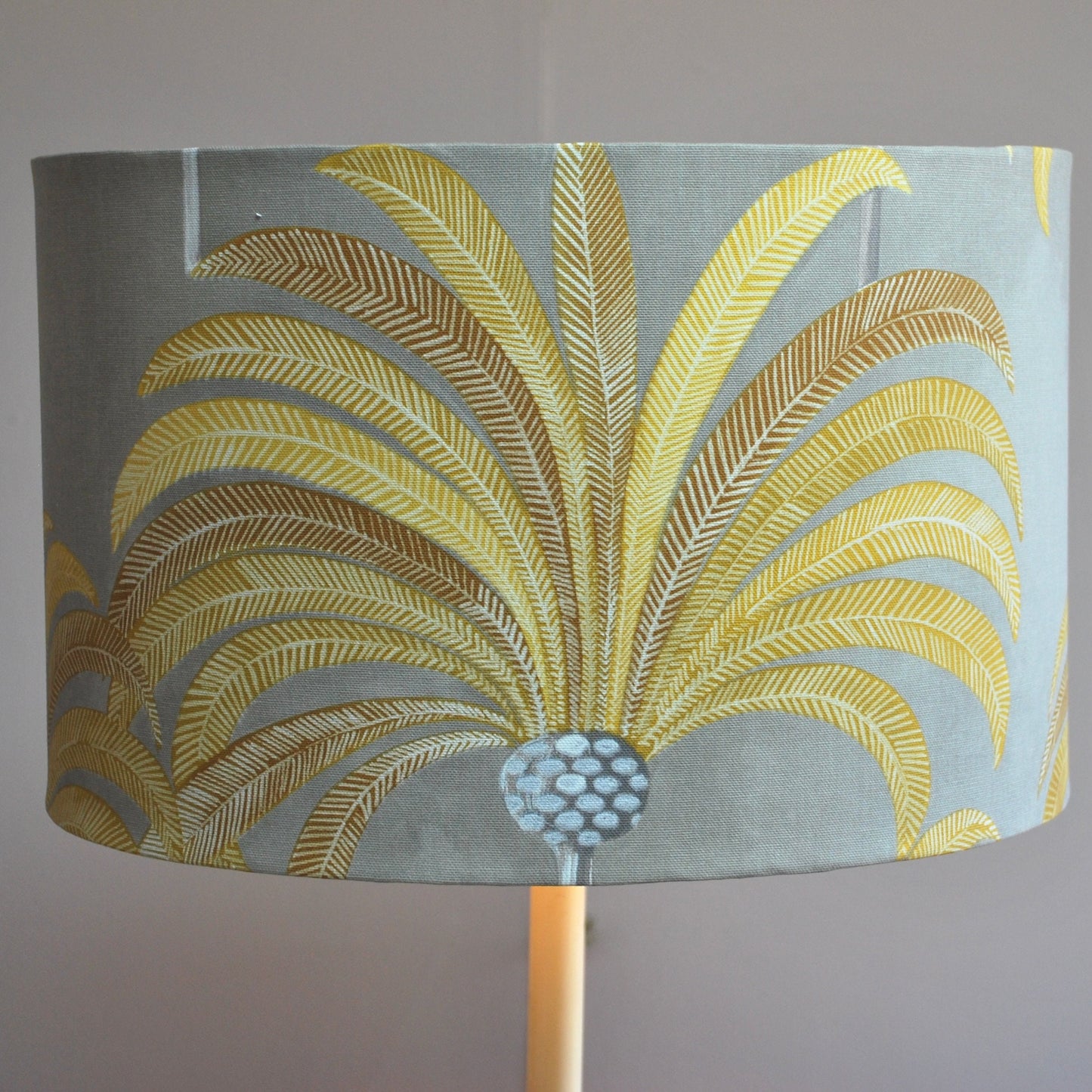 Handmade Art Deco Mustard & Grey Lampshade