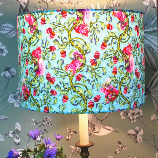 Handmade Squirrels Lampshade. Tula Pink