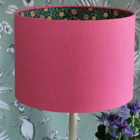 Handmade Double Sided Lampshade Rose Linen and William Morris