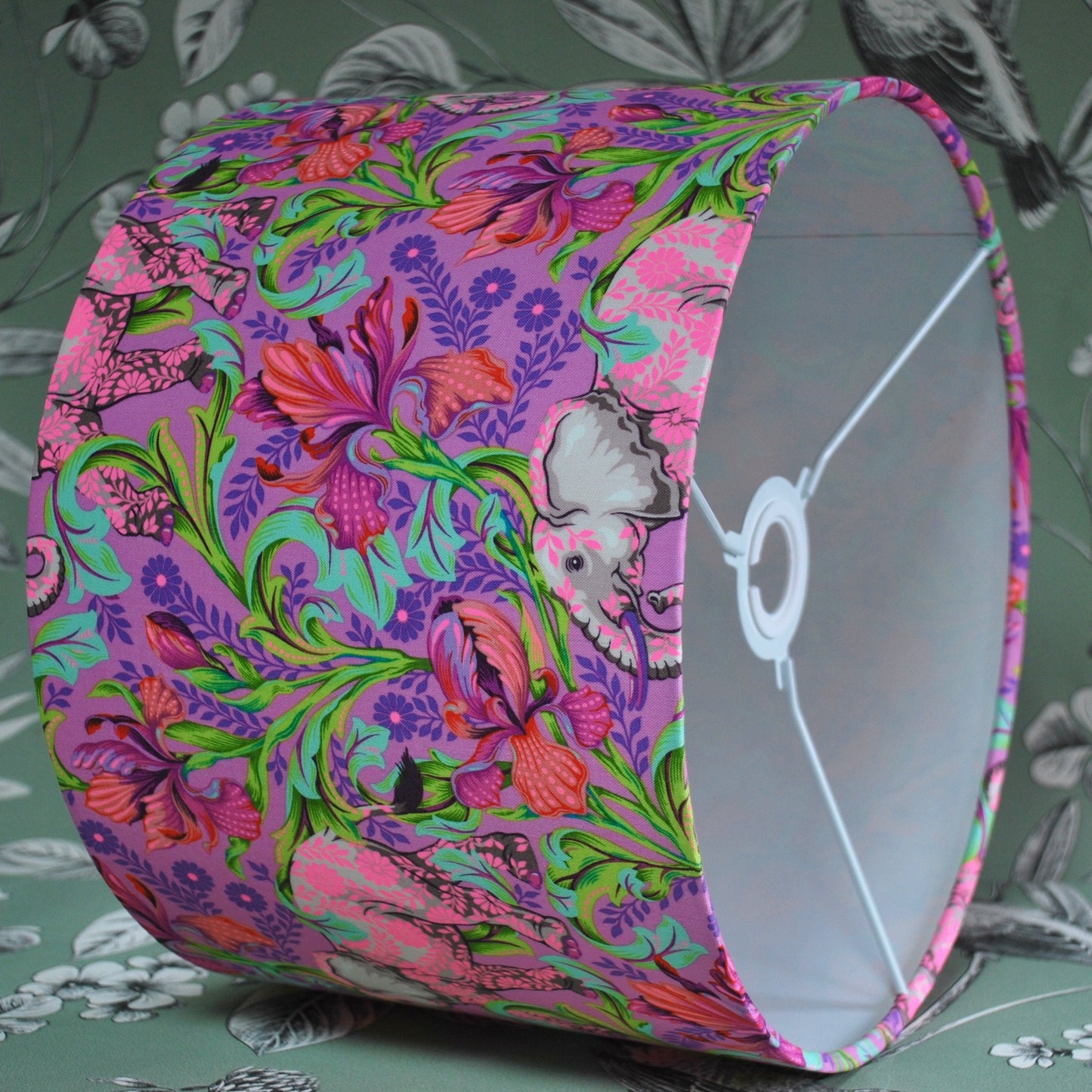 Handmade Elephant Design Lampshade. Tula Pink