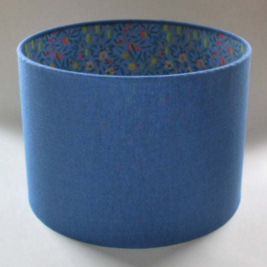 Handmade Double Sided Lampshade Chambray Linen & William Morris