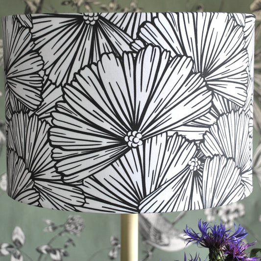 Handmade Black and White Floral Doodles Lampshade