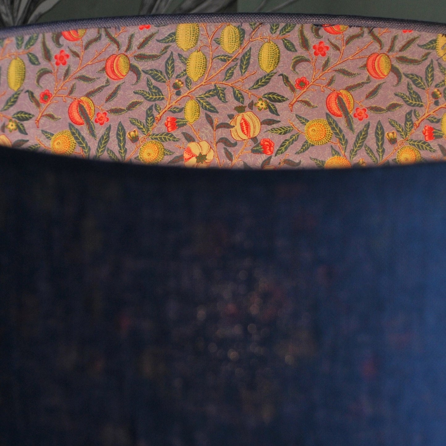 Handmade Double Sided Lampshade Chambray Linen & William Morris