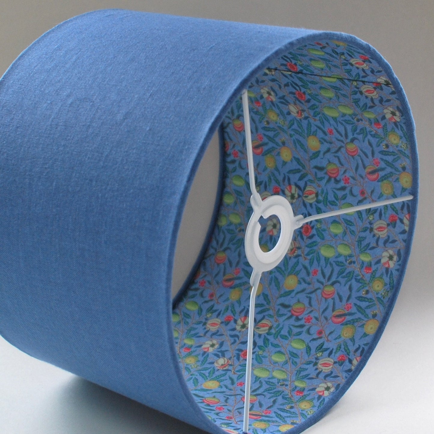 Handmade Double Sided Lampshade Chambray Linen & William Morris