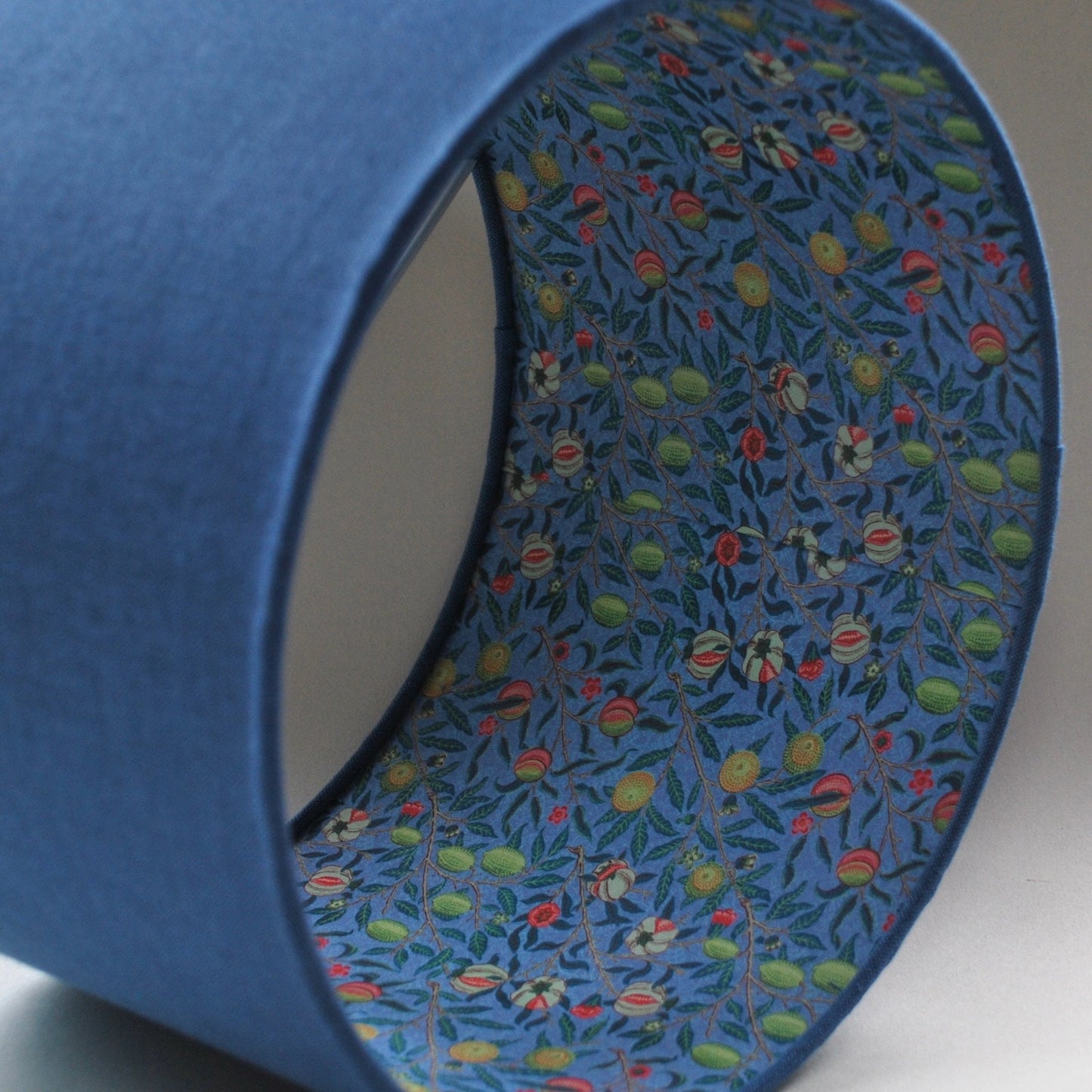 Handmade Double Sided Lampshade Chambray Linen & William Morris