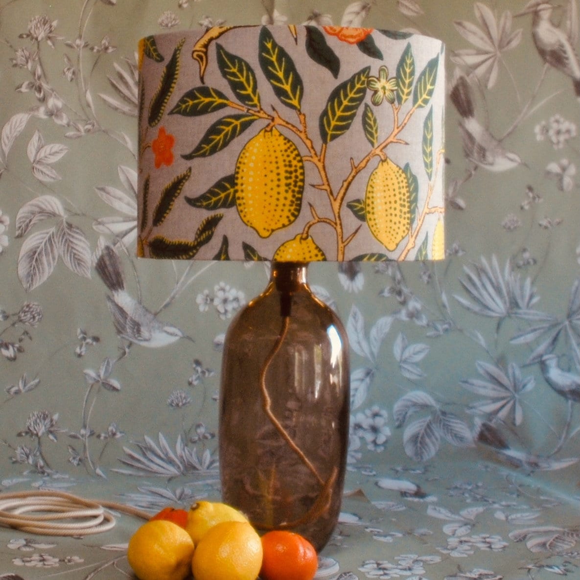 Handmade William Morris Lampshade Lemons Peaches,Pomegranate