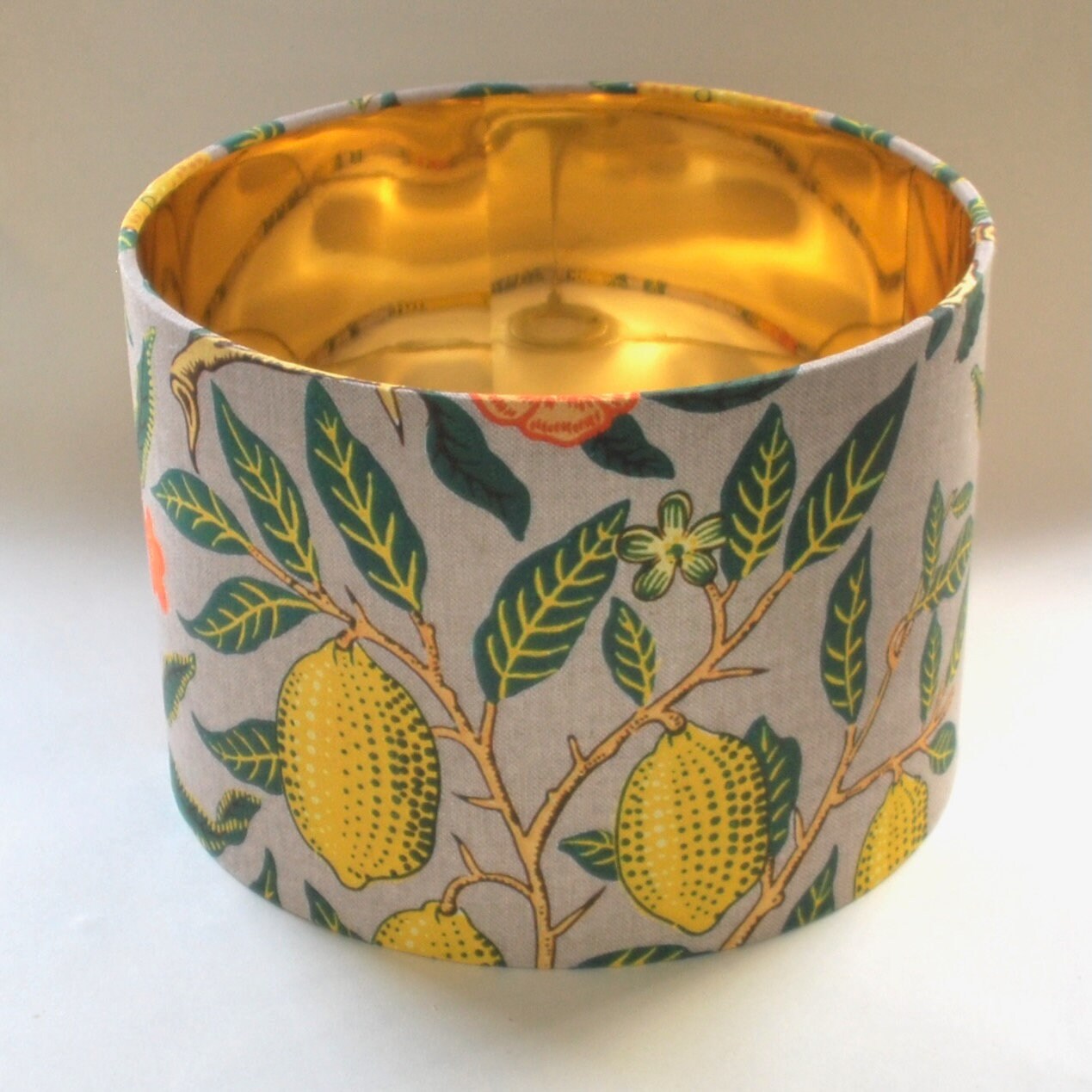 Handmade William Morris Lampshade Lemons Peaches,Pomegranate