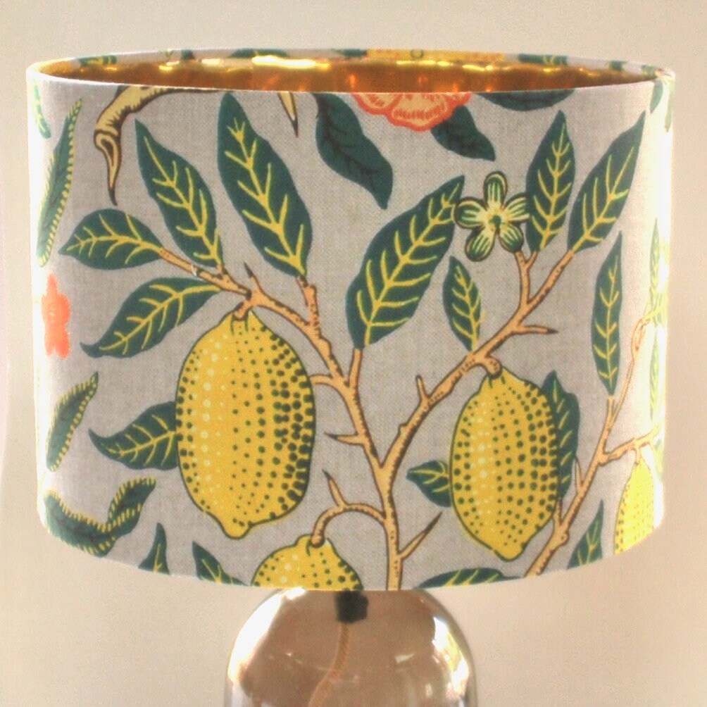 Handmade William Morris Lampshade Lemons Peaches,Pomegranate